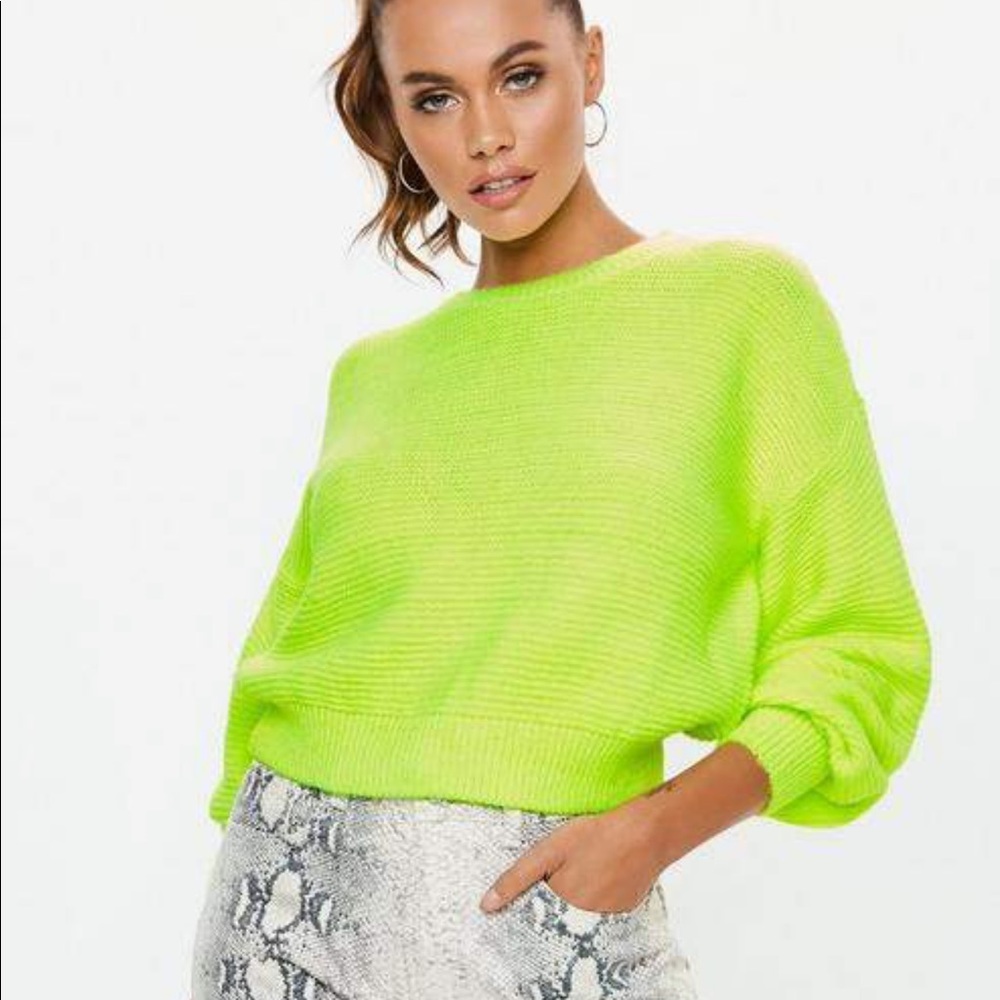 Missguided neon green sweater